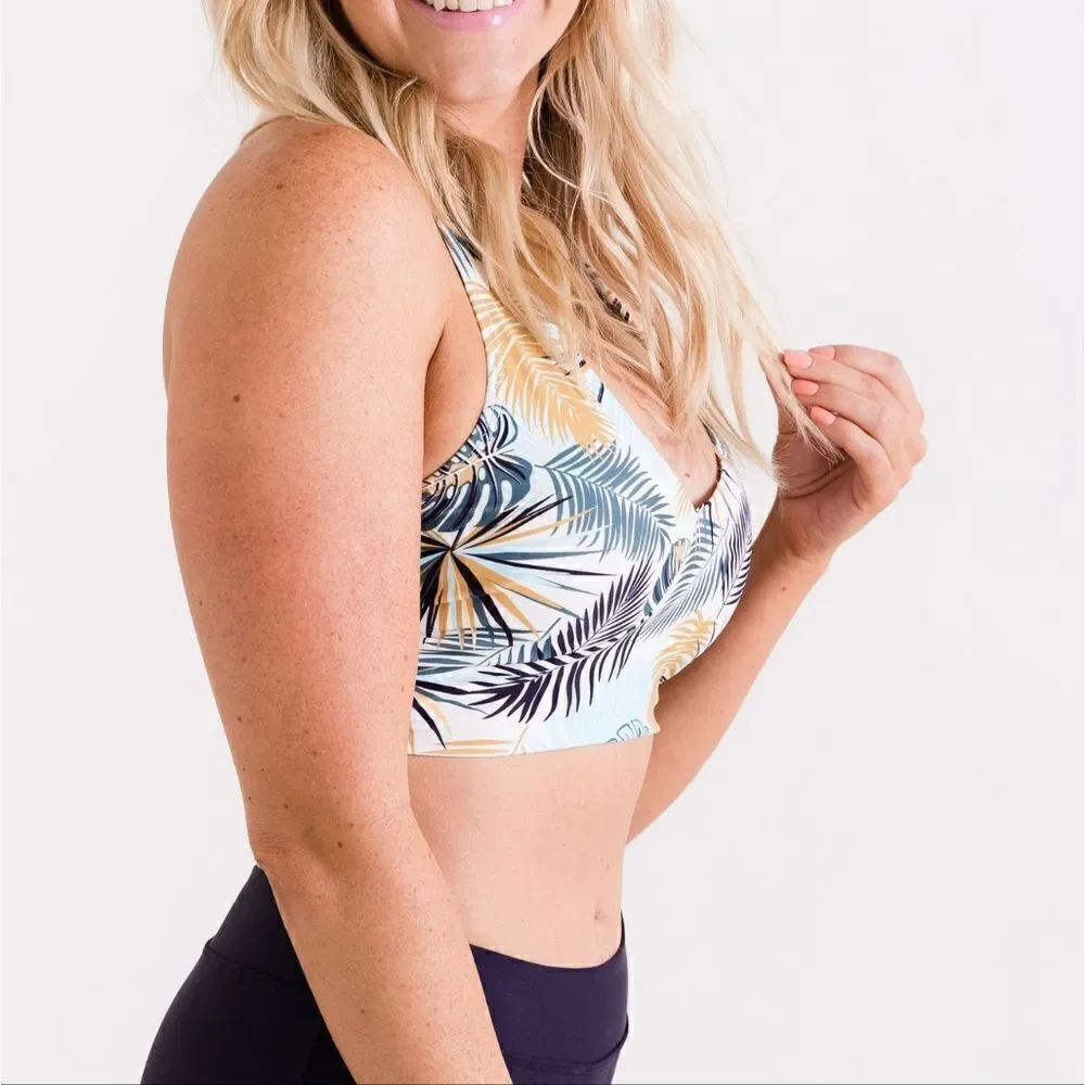 Crossback Athletic Bikini Swimsuit Top Sports Bralette Green Size Small - Picture 3 of 16